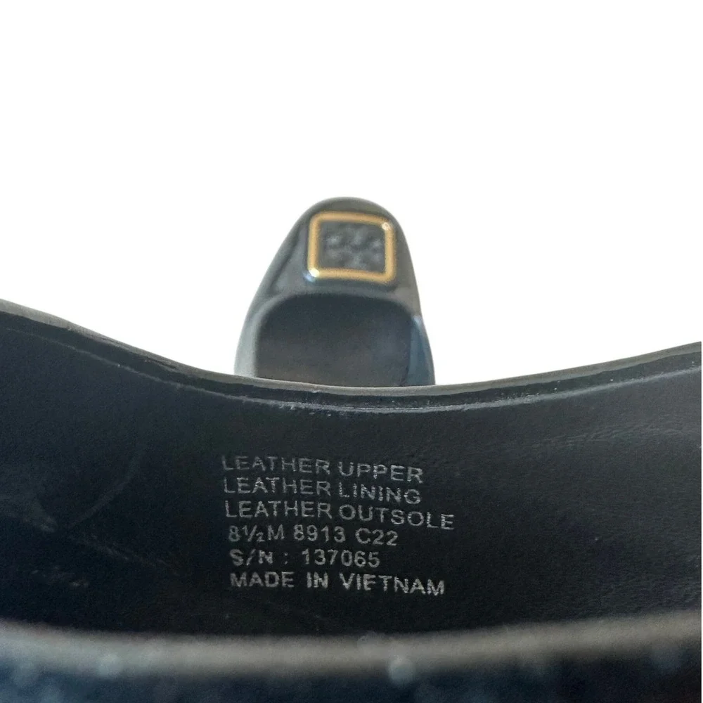 Tory Burch Georgia Black Patent Slingback Block Heel Pumps Size 8.5